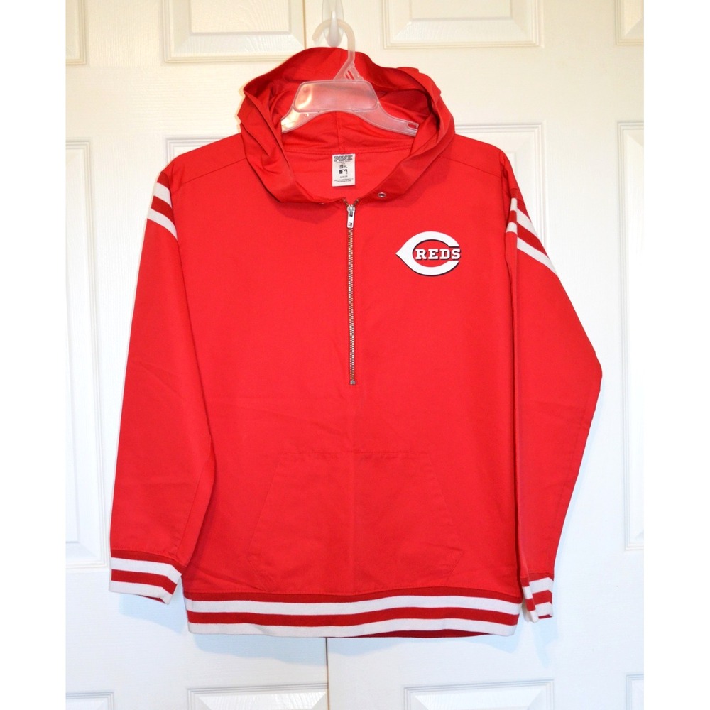 Victoria's Secret Cincinnati Reds Love Pink  1/4 Zip Pullover Jacket Womens‎ S - Picture 2 of 16